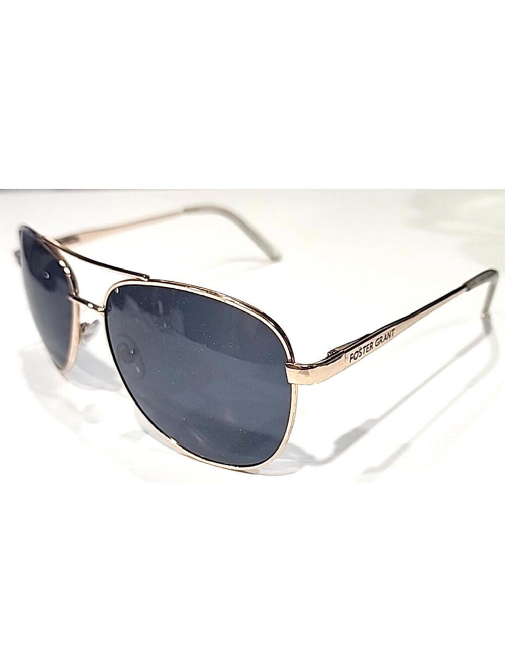 Foster Grant 631 Gold Metal Gray Polarized Aviator Sunglasses